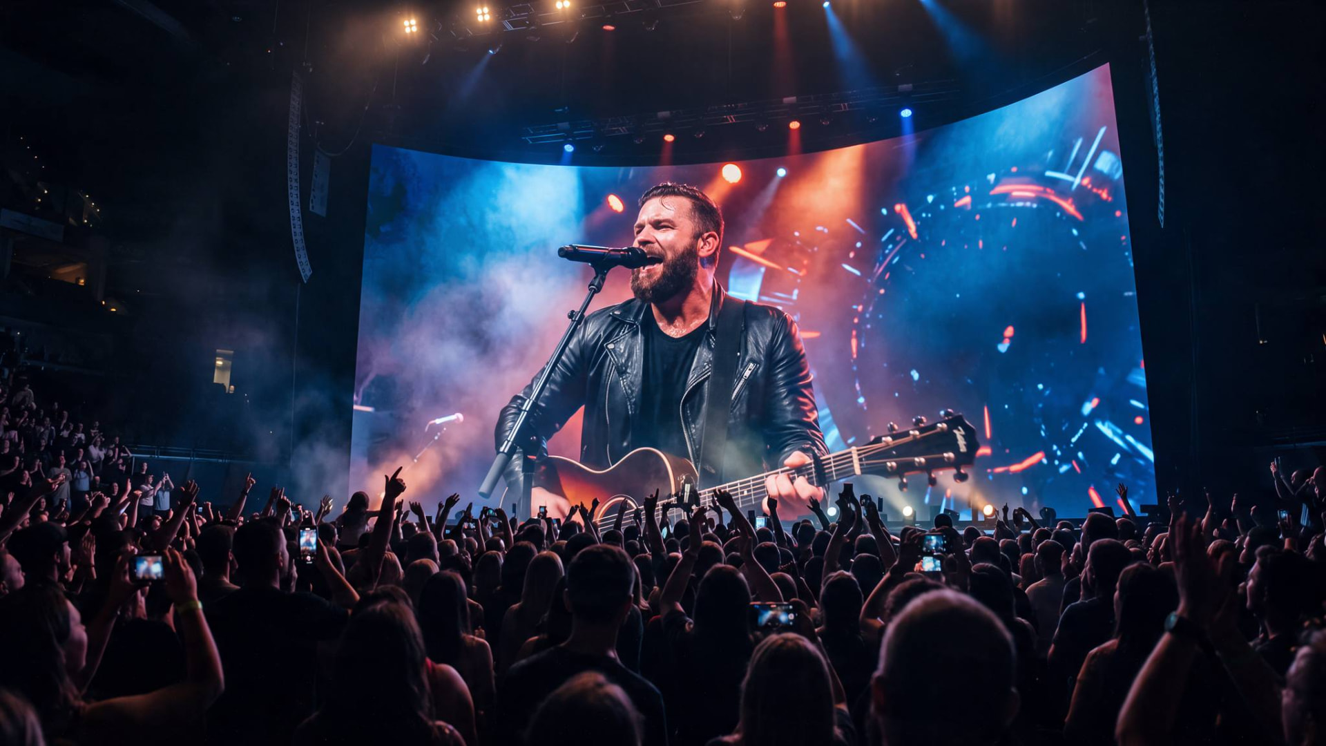A virtual concert streamed to a giant screen